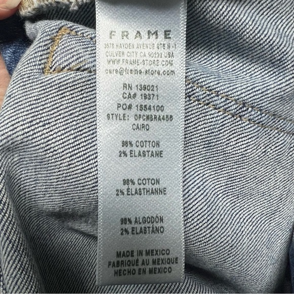 Frame‎ Le Crop Mini Boot Fray Hem Jeans Size 27 Blue Denim Medium Wash - Picture 9 of 13